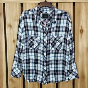 Rails Plaid Button Down Blouse